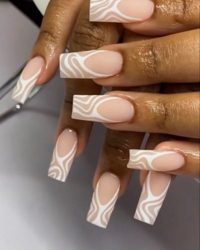 Longs ongles "square". Nail art.